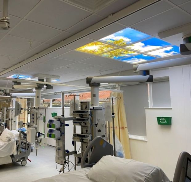 sky panels in hospital unit