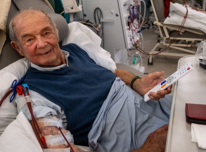 Ray Gilpin holding TV remote