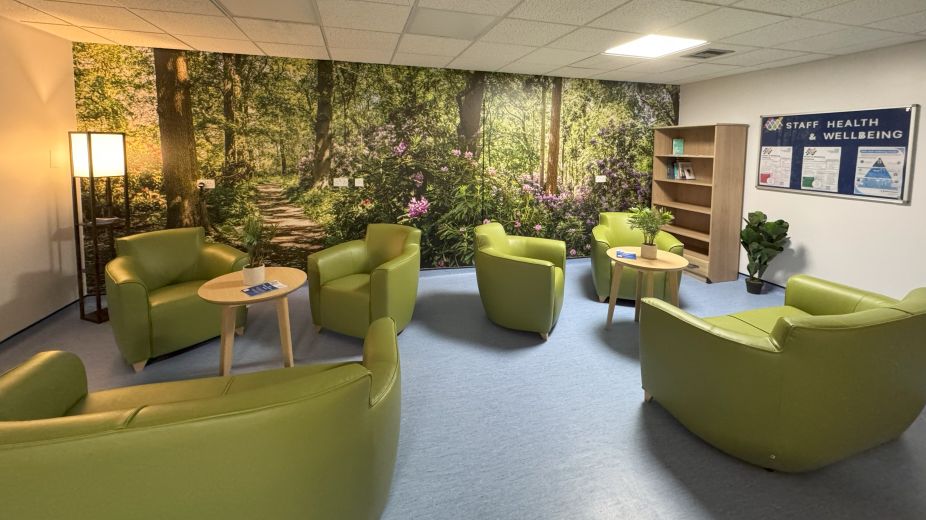 Lydia Larcum, Deputy Director of Workforce, York and Scarborough Teaching Hospitals NHS Foundation Trust, officially opens the room at Bridlington Hospital.